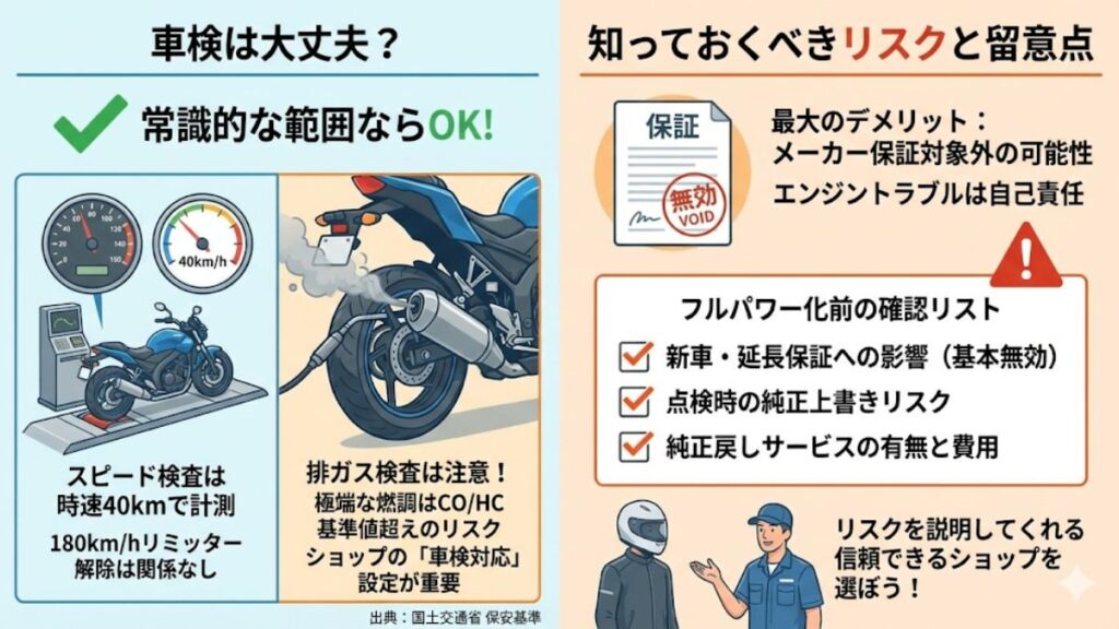 車検対応の可否とデメリットに関する留意点