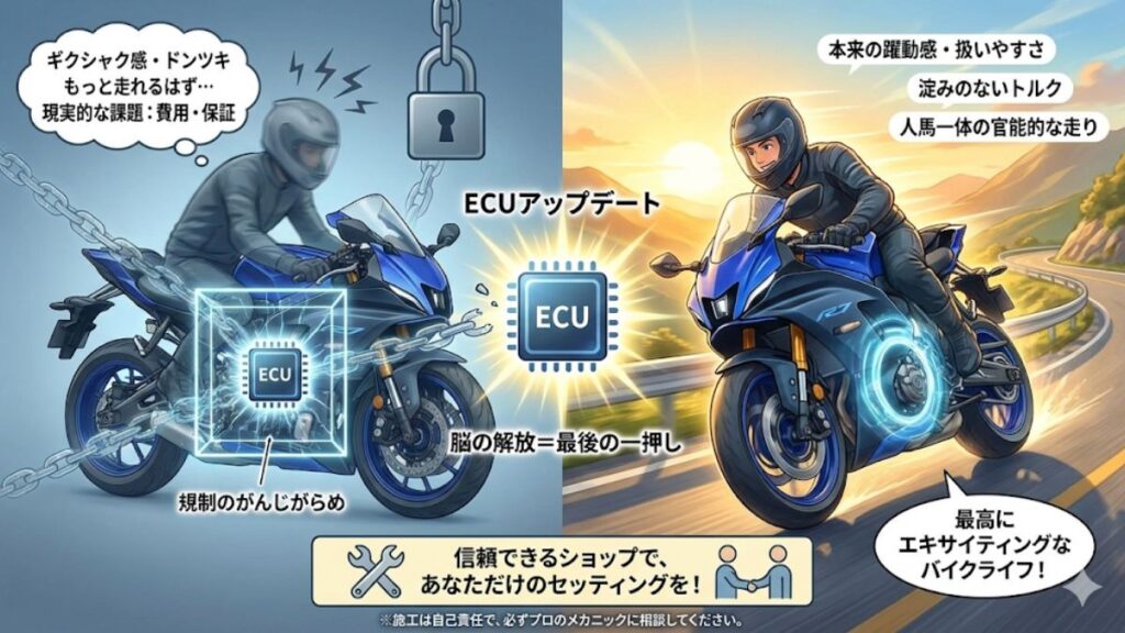 YZF-R7 フルパワー化で理想の走行性能を手に入れる