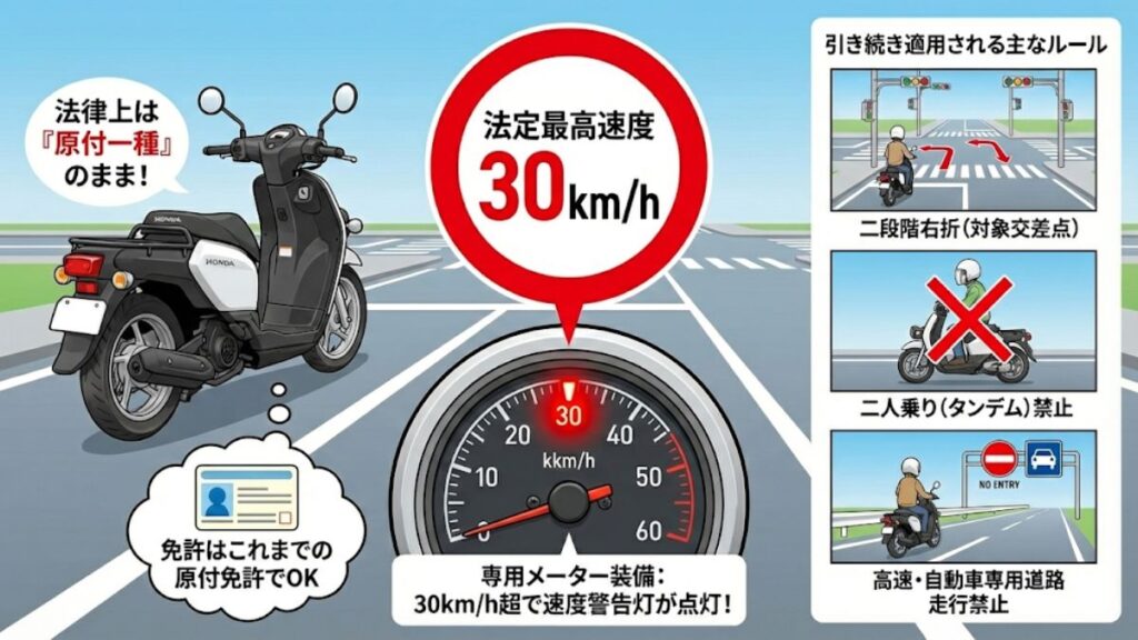 30キロ制限など新基準原付のホンダが守るべきルール