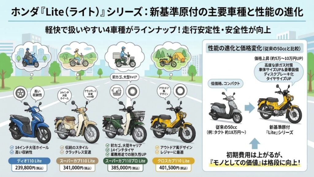 新基準原付としてホンダが展開する車種と性能の進化