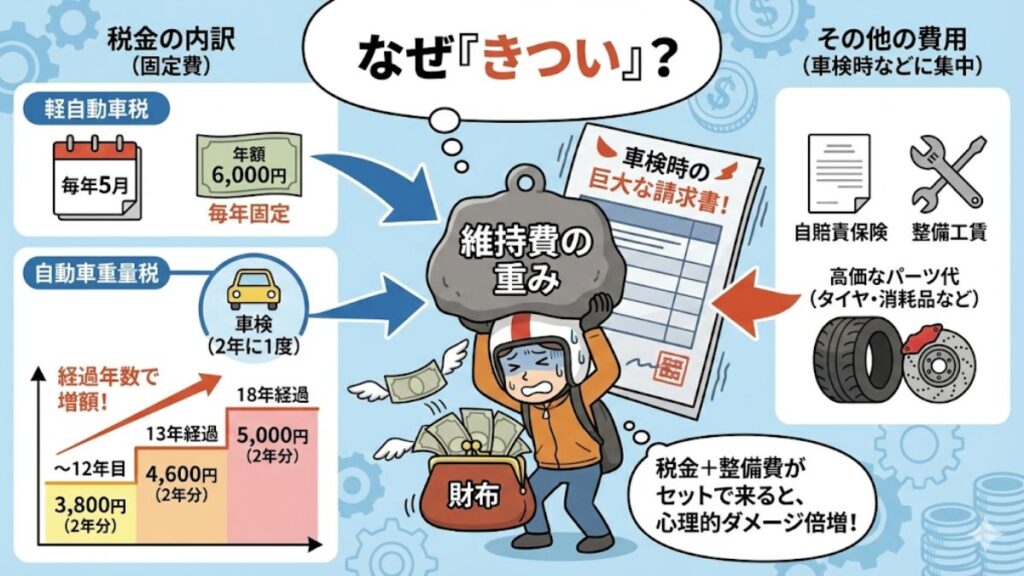 大型バイクの税金や維持費がきついと感じる理由と内訳