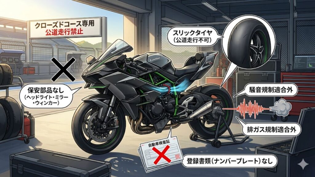 クローズド専用車につき公道走行が不可能な理由