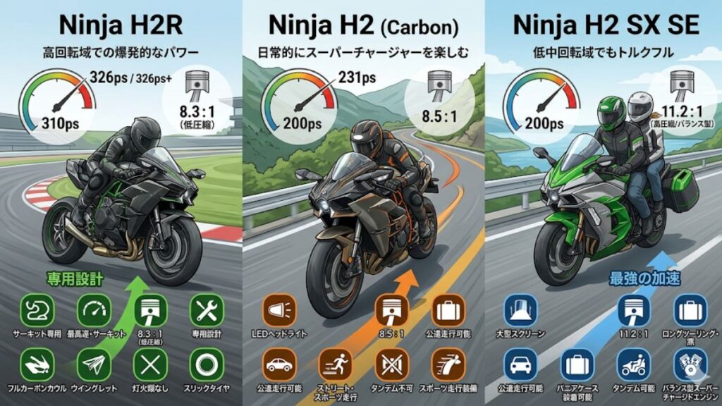 公道仕様モデルのH2やH2 SXとの決定的な違い