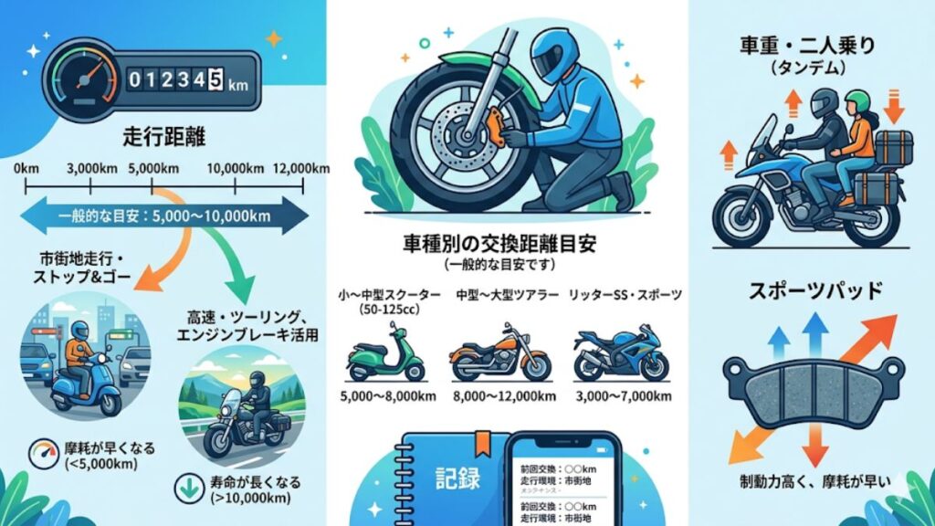 バイクのブレーキパッドの交換時期を見極める指標