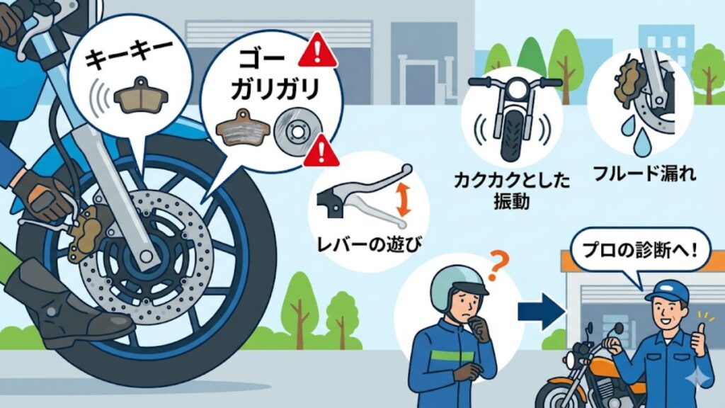 鳴きや異音などブレーキの不調を感じたら